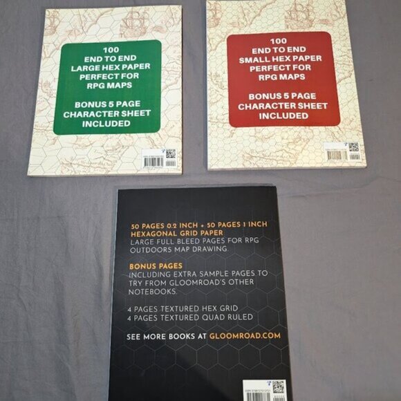 New RPG Hex Map Paper Large and Small Lot of 3 Books - Picture 2 of 2